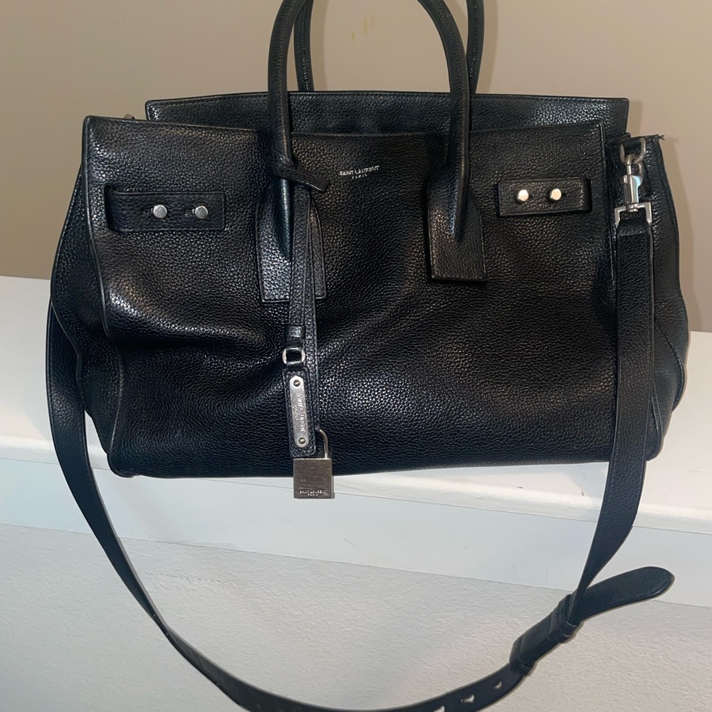 Saint Laurent Sac De Jour grained leather tote bag pre-owned